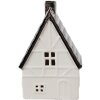 Clayre & Eef 6CE1597M Dekorace domeček s LED diodami béžová stříbrná 8x7x12 cm