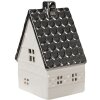 Clayre & Eef 6CE1597M Dekorace domeček s LED diodami béžová stříbrná 8x7x12 cm