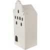 Clayre & Eef 6CE1599L Dekorace domeček s LED diodami béžová, zlatá barva 8x8x20 cm