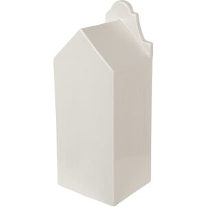 Clayre & Eef 6CE1599M Dekorace domeček s LED diodami béžová, zlatá barva 7x6x16 cm