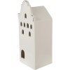 Clayre & Eef 6CE1599M Dekorace domeček s LED diodami béžová, zlatá barva 7x6x16 cm