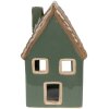 Clayre & Eef 6CE1601 Svícen Christmas Cottage Green Brown 9x8x15 cm