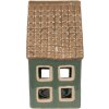 Clayre & Eef 6CE1601 Svícen Christmas Cottage Green Brown 9x8x15 cm