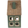 Clayre & Eef 6CE1601 Svícen Christmas Cottage Green Brown 9x8x15 cm