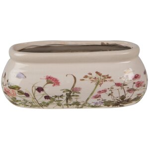 Clayre & Eef 6CE1602S Květináč do interiéru růžovo-béžový 18x7x7 cm