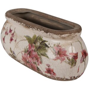 Clayre & Eef 6CE1603S Květináč do interiéru růžovo-béžový 18x7x7 cm