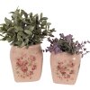 Clayre & Eef 6CE1604S Květináč do interiéru růžový 12x12x14 cm