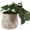 Clayre & Eef 6CE1610M Květináč béžový žlutý Ø 18x16 cm Keramický venkovský styl