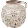 Clayre & Eef 6CE1611L Dekorativní džbán béžový žlutý Ø 17x16 cm