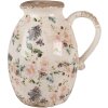 Clayre & Eef 6CE1613L Dekorativní džbán béžovo-růžový 20x16x22 cm venkovský styl