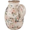 Clayre & Eef 6CE1613L Dekorativní džbán béžovo-růžový 20x16x22 cm venkovský styl