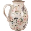 Clayre & Eef 6CE1613L Dekorativní džbán béžovo-růžový 20x16x22 cm venkovský styl