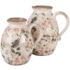 Clayre & Eef 6CE1613L Dekorativní džbán béžovo-růžový 20x16x22 cm venkovský styl