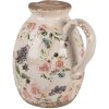 Clayre & Eef 6CE1613M Dekorativní džbán béžovo-růžový 17x13x18 cm