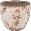 Clayre & Eef 6CE1615S Květináč do interiéru béžovo-růžový Ø 13x11 cm