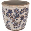 Clayre & Eef 6CE1619L Květináč do interiéru béžový modrý Ø 17x16 cm