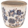 Clayre & Eef 6CE1619S Květináč do interiéru béžový modrý Ø 13x12 cm