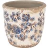 Clayre & Eef 6CE1619XS Květináč do interiéru béžový modrý Ø 11x10 cm
