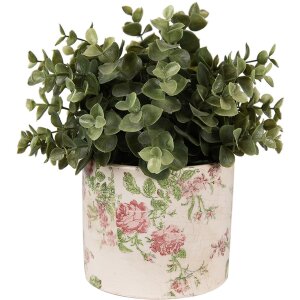 Clayre & Eef 6CE1623S Květináč do interiéru béžovo-růžový Ø 12x10 cm