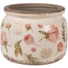 Clayre & Eef 6CE1625L Květináč do interiéru béžovo-růžový Ø 20x15 cm