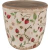 Clayre & Eef 6CE1631L Květináč béžový červený Ø 16x16 cm Venkovský styl