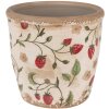 Clayre & Eef 6CE1631S Květináč do interiéru béžově červený Ø 13x13 cm