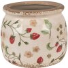 Clayre & Eef 6CE1632M Květináč béžově červený keramický Ø 16x13 cm