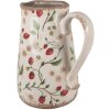 Clayre & Eef 6CE1633L Dekorativní džbán béžově červený keramický 21x15x23 cm venkovský styl
