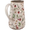 Clayre & Eef 6CE1633L Dekorativní džbán béžově červený keramický 21x15x23 cm venkovský styl