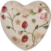 Clayre & Eef 6CE1637 Dekorační srdce béžová červená 11x11x4 cm