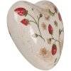 Clayre & Eef 6CE1637 Dekorační srdce béžová červená 11x11x4 cm