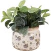 Clayre & Eef 6CE1639L Květináč béžový modrý Ø 20x15 cm Keramický venkovský styl