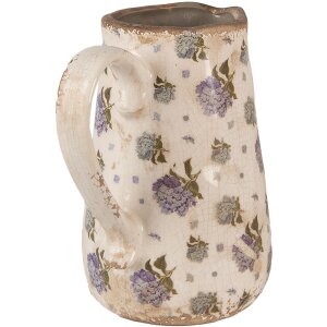 Clayre & Eef 6CE1640M Dekorativní džbán béžově modrý 16x12x18 cm
