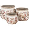 Clayre & Eef 6CE1650L Květináč do interiéru béžovo-růžový Ø 20x15 cm