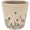Clayre & Eef 6CEFAF0001XL Květináč do interiéru béžový, černý Ø 21x20 cm