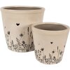 Clayre & Eef 6CEFAF0001XL Květináč do interiéru béžový, černý Ø 21x20 cm