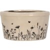 Clayre & Eef 6CEFAF0002M Květináč do interiéru Béžová, černá Ø 16x9 cm