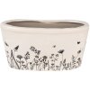 Clayre & Eef 6CEFAF0003L Květináč do interiéru Béžová, černá 27x13x14 cm