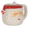 Clayre & Eef 6CEMU0133 Hrnek bílý červený 15x11x9 cm - 450 ml Vánoční hrnek