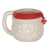 Clayre & Eef 6CEMU0133 Hrnek bílý červený 15x11x9 cm - 450 ml Vánoční hrnek
