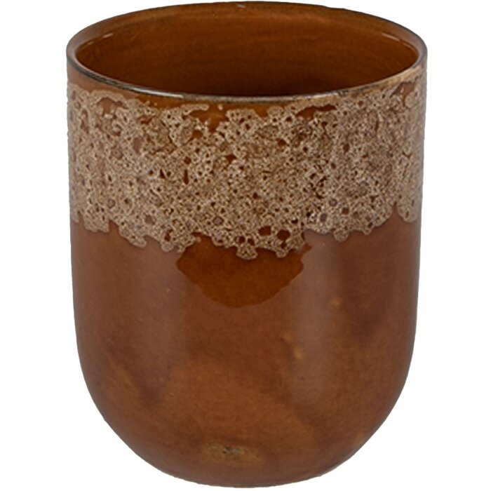 Clayre & Eef 6CEMU0139 Hrnek hnědý Ø 7x8 cm - 150 ml