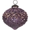 Clayre & Eef 6GL4324 Vánoční ozdoba z fialového skla Ø 8x8 cm