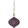 Clayre & Eef 6GL4326 Vánoční ozdoba z fialového skla Ø 15x12 cm