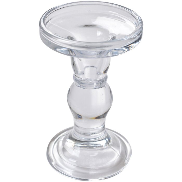 Clayre & Eef 6GL4403 Svícen Crown Transparent Ø 8x14 cm