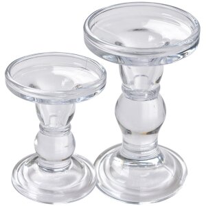 Clayre & Eef 6GL4403 Svícen Crown Transparent Ø 8x14 cm