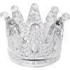 Clayre & Eef 6GL4430 Skleněný svícen Crown Transparent Ø 7x5 cm