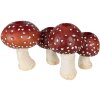Clayre & Eef 6PR3899 Svícen Houby Červená, bílá 30x17x17 cm