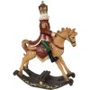 Clayre & Eef 6PR3910 Dekorace houpací kůň hnědý červený 22x9x29 cm polyresin