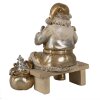 Clayre & Eef 6PR3937 Vánoční dekorace Socha Otce Vánoc zlatá 15x11x17 cm