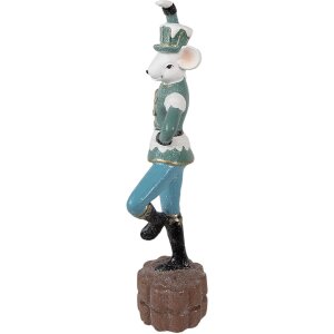 Clayre & Eef 6PR3961 Dekorativní myš modrá 8x7x26 cm